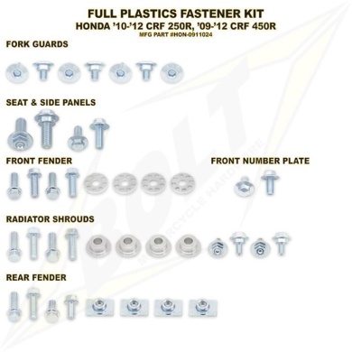 BOLT Schraubenkit für Plastikteile CRF 450 13-16, CRF 250 14-17 Schraubenkits für Plastikteile ZAP-Technix-Shop