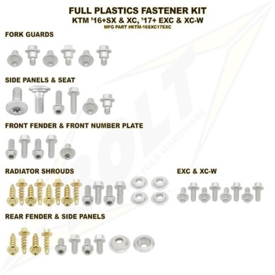 BOLT Schraubenkit für Plastikteile KTM SX(F) 16-18 / EXC(F) 17-19 Schraubenkits für Plastikteile ZAP-Technix-Shop
