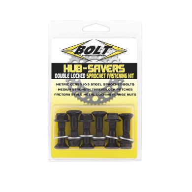 BOLT Kettenradschrauben kit doppelt gesichert Schwarz 6er Pack Kettenrad Schrauben ZAP-Technix-Shop