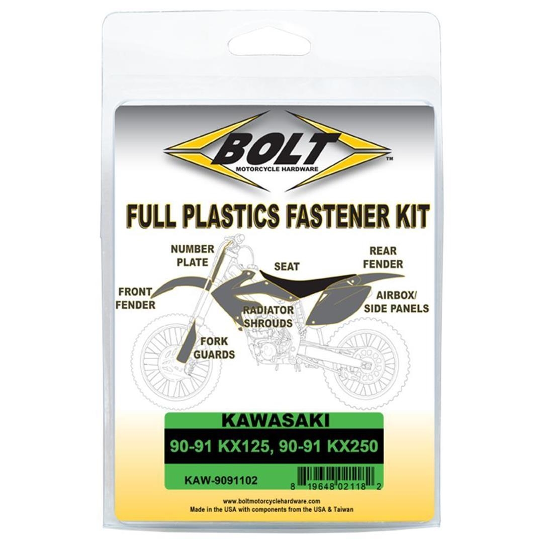 BOLT Schraubenkit für Plastikteile Kawasaki 90-91 KX 125, 90-91 KX 250 Schraubenkits für Plastikteile ZAP-Technix-Shop