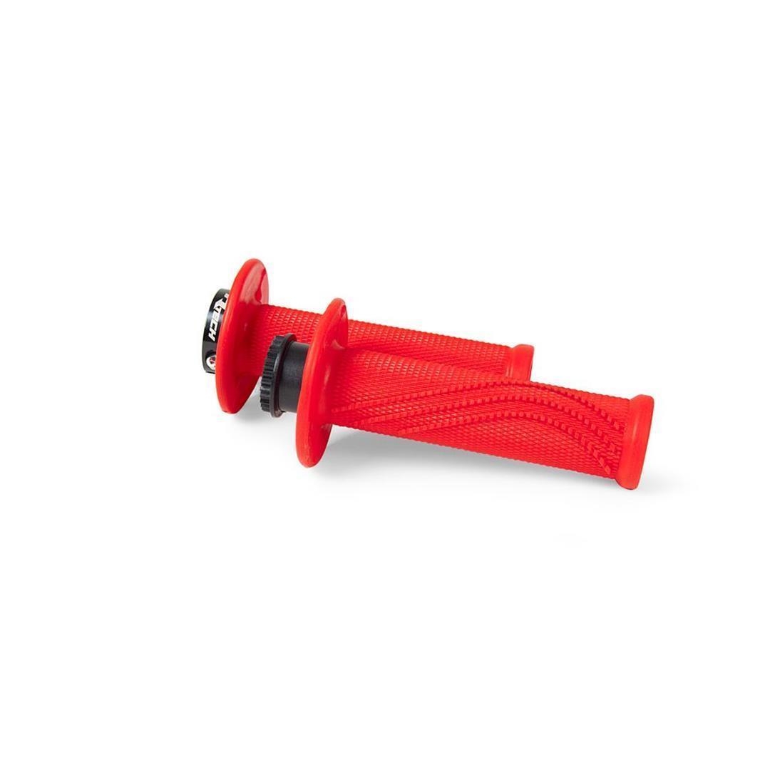 Rtech R20 Lock on Griffe neon Rot 2 Takt Gasgriffe ZAP-Technix-Shop