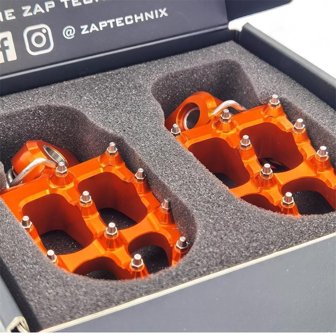 ZAP E-Peg Fußrasten für Yamaha, GasGas, KTM/HSQ -16, Fantic Orange Gas Gas Fußrasten ZAP-Technix-Shop