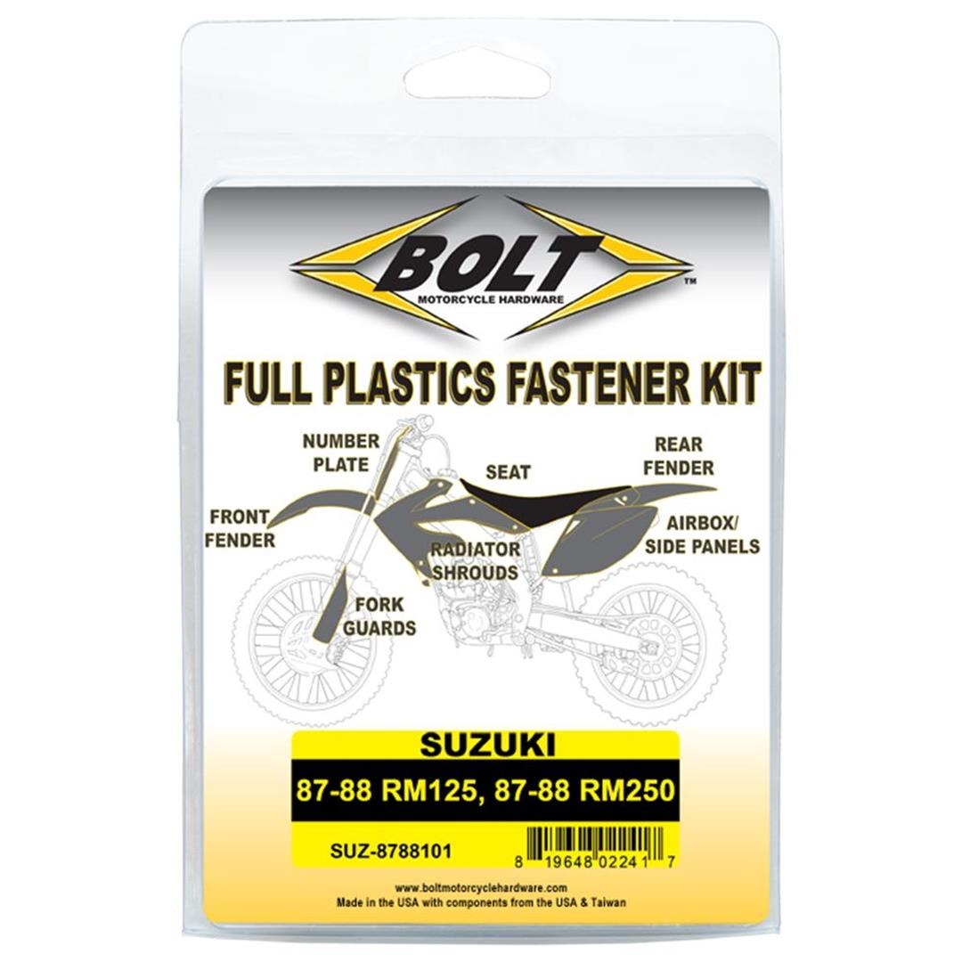 BOLT Schraubenkit für Plastikteile Suzuki 87-88 RM125, 87-88 RM250 Schraubenkits für Plastikteile ZAP-Technix-Shop