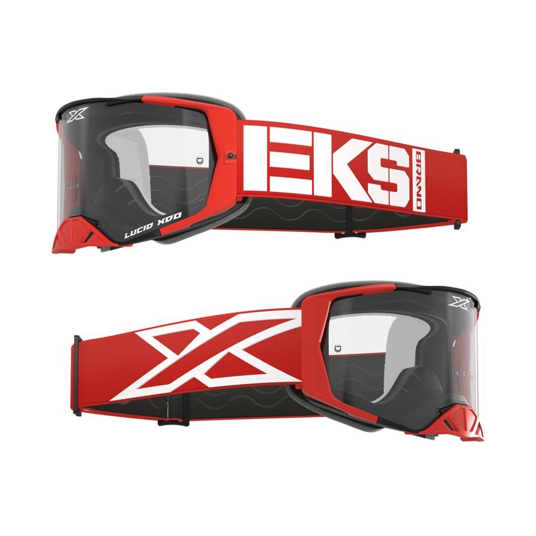 EKS LUCID RACE FACE GOGGLE CALIBER RED – CLEAR LENS EKS Lucid ZAP-Technix-Shop