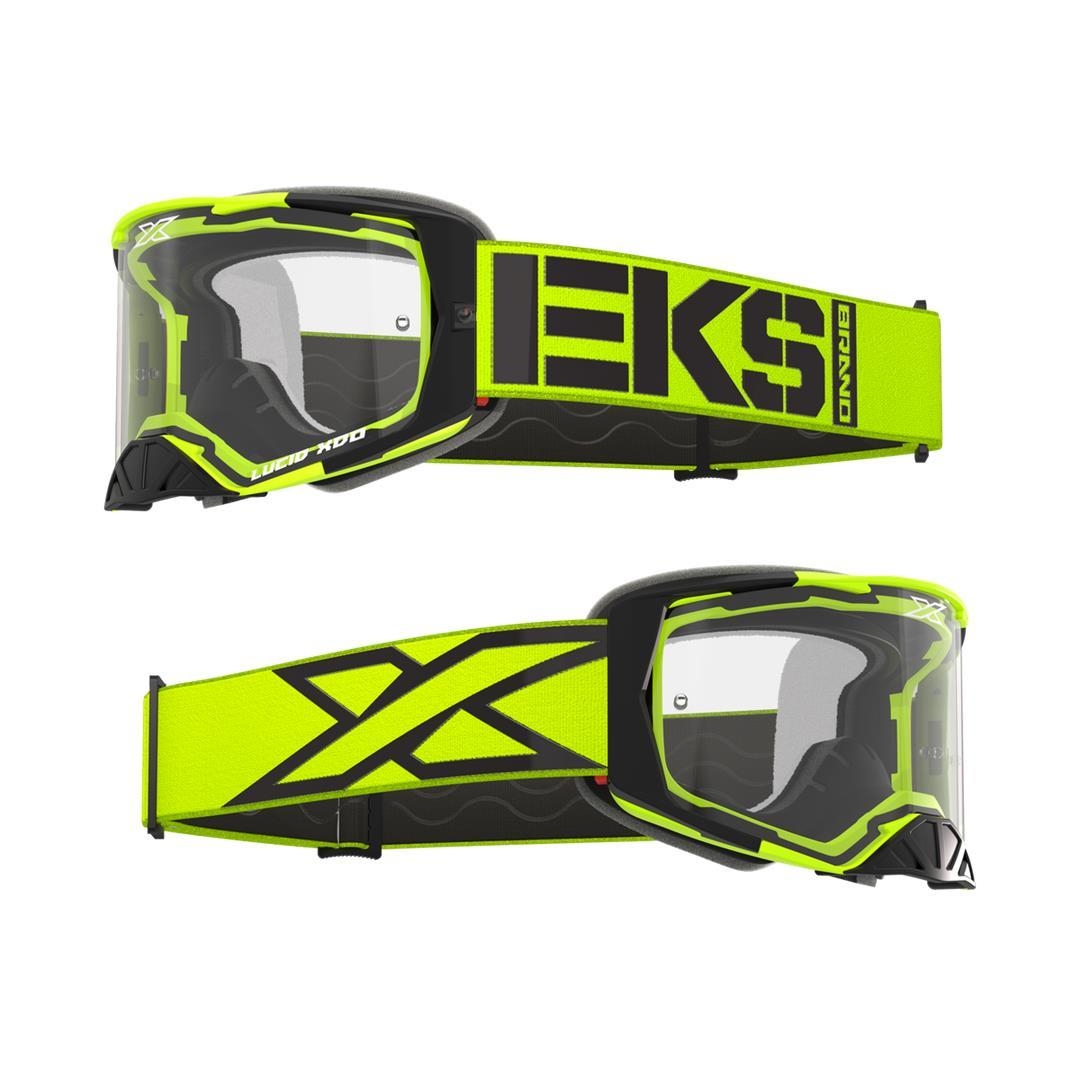EKS LUCID RACE FACE GOGGLE CALIBER FLO YELLOW – CLEAR LENS EKS Lucid ZAP-Technix-Shop