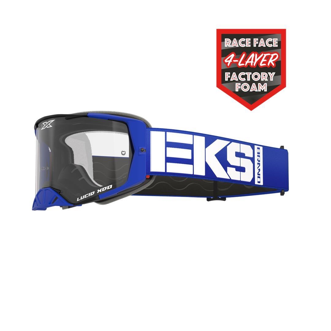 EKS LUCID RACE FACE GOGGLE CALIBER RED – CLEAR LENS EKS Lucid ZAP-Technix-Shop