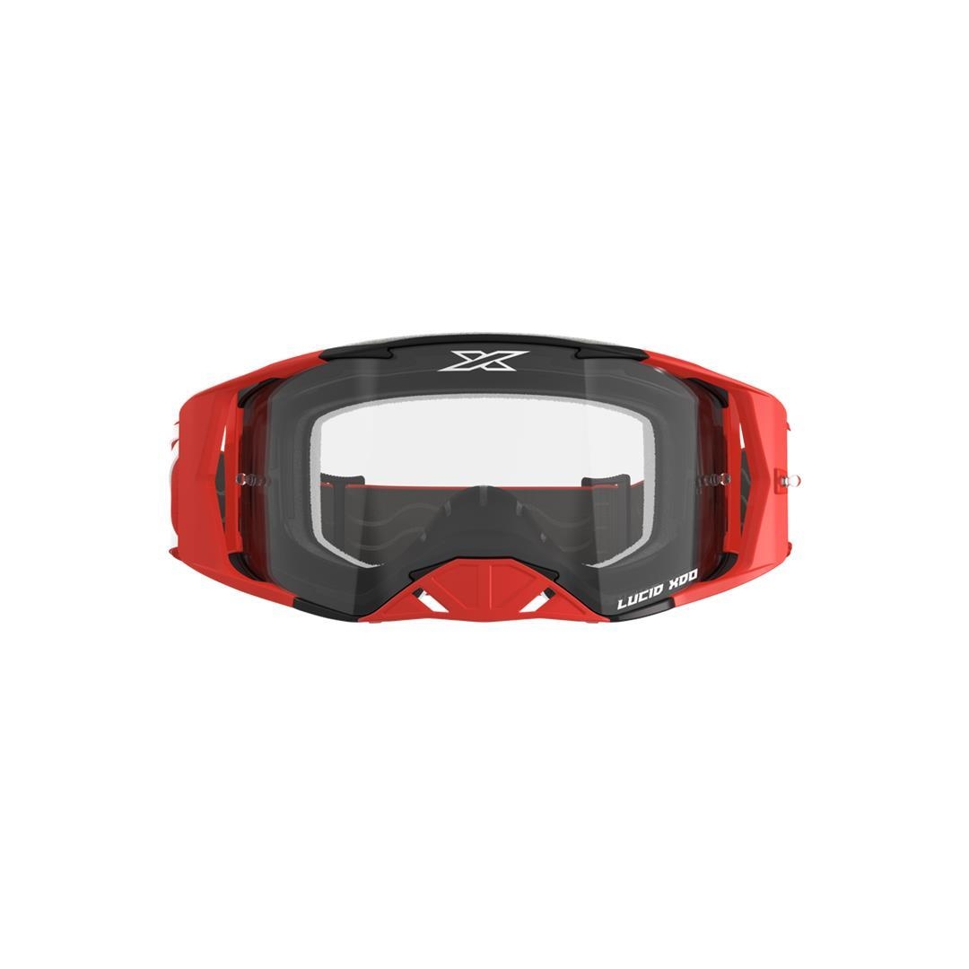 EKS LUCID RACE FACE GOGGLE CALIBER RED – CLEAR LENS EKS Lucid ZAP-Technix-Shop