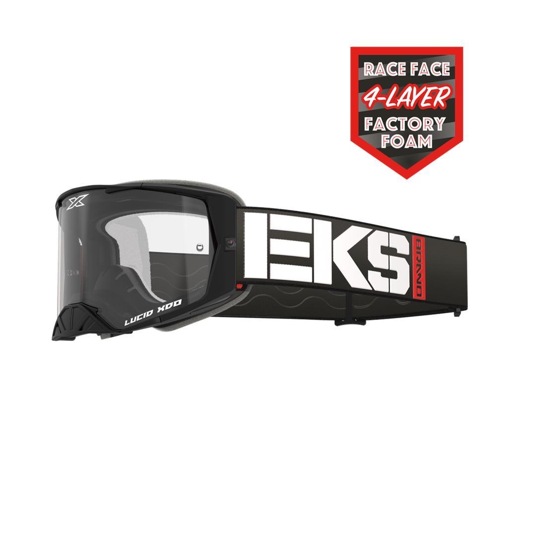 EKS LUCID RACE FACE GOGGLE CALIBER BLACK – CLEAR LENS EKS Lucid ZAP-Technix-Shop