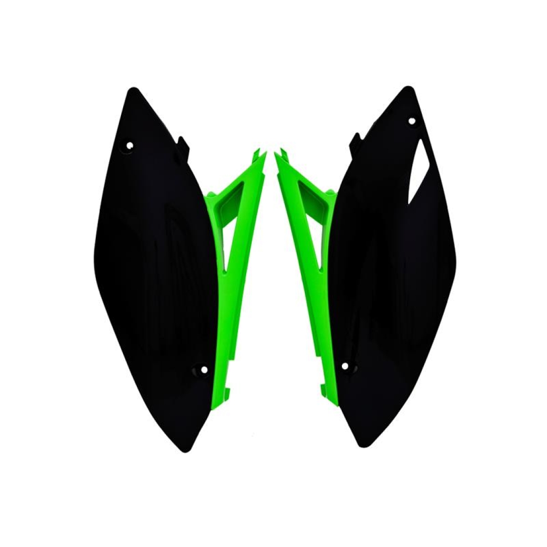 Seitenteile KXF 250 09-12 / 450 09-11 schwarz/grün Kawasaki Seitenteile ZAP-Technix-Shop