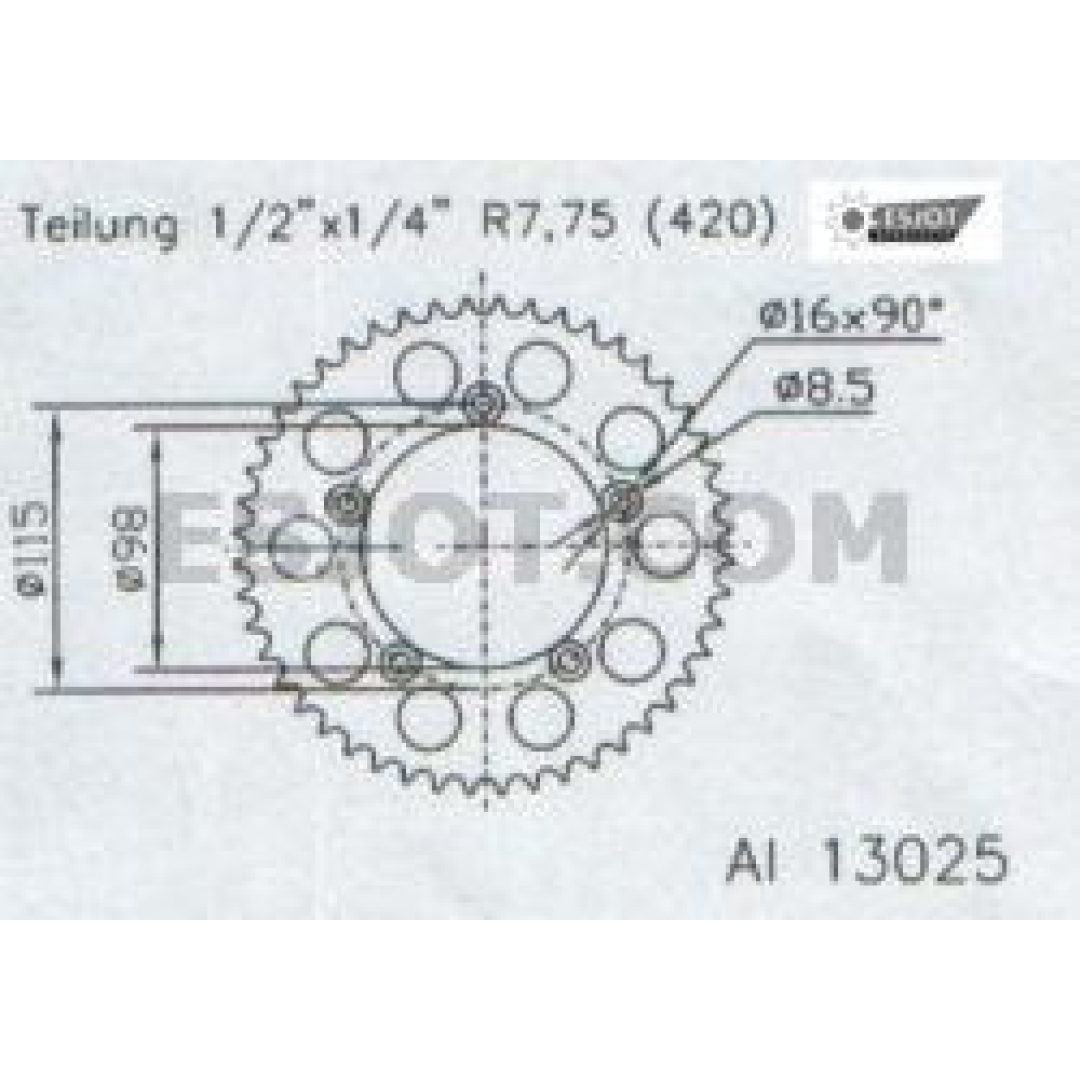 Kettenrad ( D ) für KTM SX 65 02-  50 Zähne KTM / Husqvarna Kettenräder ZAP-Technix-Shop