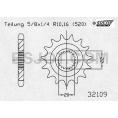 Motorritzel ( D ) Yamaha YZF 250 01- / YZ 125 05- 13 Zähne Yamaha Motorritzel ZAP-Technix-Shop