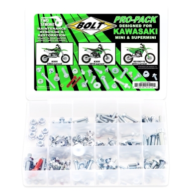 BOLT Pro-Pack Schraubenkit für Kawasaki 2002+ KX65, 2014+ KX85/100/112 Zulauf ZAP-Technix-Shop