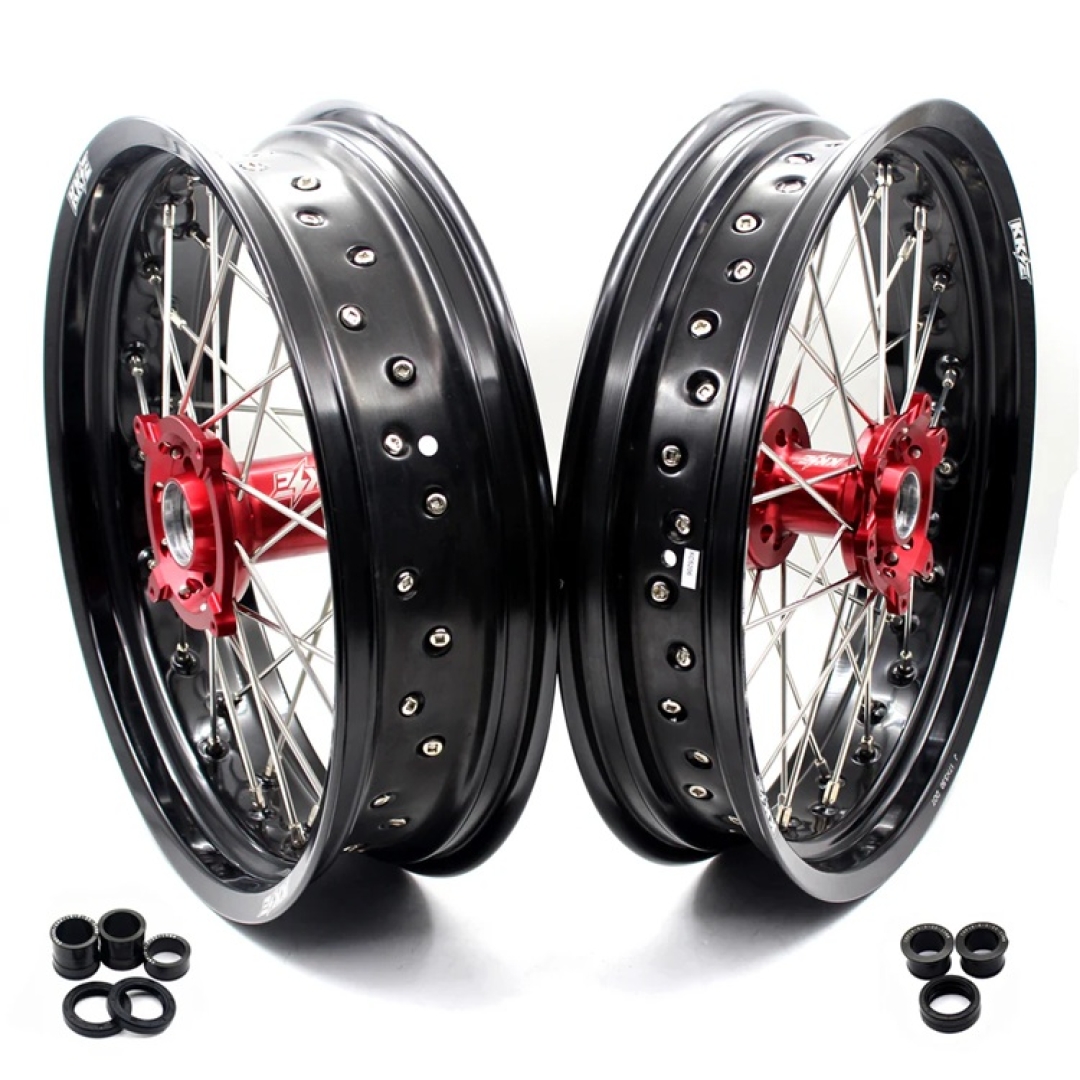 KKE Supermoto Radsatz für Honda CRF 250 14-, 450 13- 17×3.5/17×4.25 Rot Honda Räder ZAP-Technix-Shop
