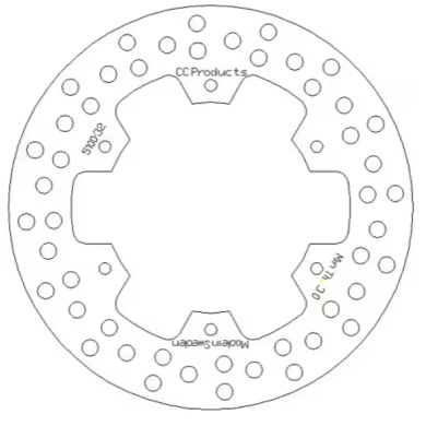 Bremsscheibe hinten für Yamaha YZ 125/250 88-97 / TT 600 88- Zulauf ZAP-Technix-Shop