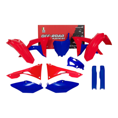 Rtech Plastikkit Honda CRF 450 17-20 / CRF 250 18-21 Rot-Blau 8tlg. Honda Plastik-Kits ZAP-Technix-Shop
