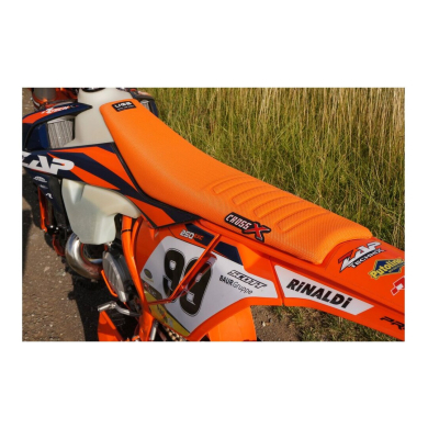 CrossX Sitzbezug UGS-WAVE KTM SX(F) 16-18- EXC(F) 17-19 Orange KTM Bezüge ZAP-Technix-Shop