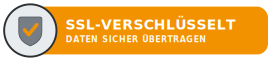 SSL-verschlüsselt Siegel mit Häkchen-Symbol